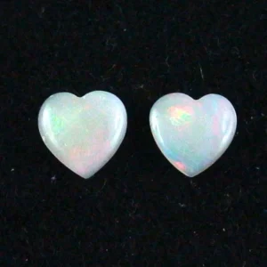Herzform White Opal Pärchen aus Coober Pedy 0,83 ct. + 0,81 ct.