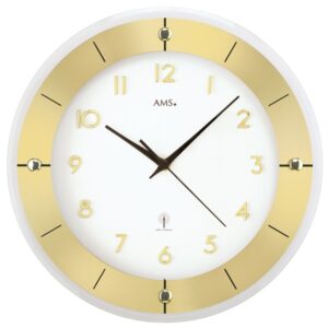 AMS Funk-Wanduhr Tauplitz III - Messing-lackiert