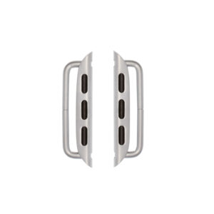 Connector für Apple Watch 10 - Armband Adapter für 44/ 45mm Gehäuse, Stegbreite 24mm, silber-matt