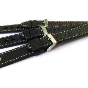 Lederbänder 10er-Karte Kalb ökologisch extrem weich, Naht hell 18-22mm schwarz, dunkelbraun