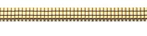Flex-Metallband Edelstahl 12mm gelb PVD, mattiert/poliert mit Teleskopanstoß