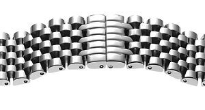 Metallband Edelstahl 20mm Stahl poliert mit Butterflyschließe