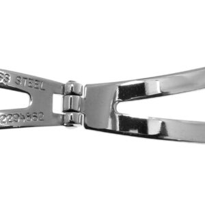 Lederbandfaltschließe Edelstahl 16mm Stahl mattiert mit 1 Drücker