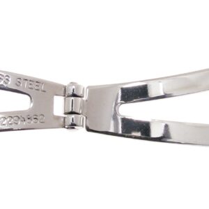 Lederbandfaltschließe Edelstahl 16mm gelb mattiert mit 1 Drücker