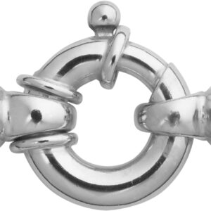 Federring Silber 925/- Ø 15,00mm mit drei Bund und runden Kreuz-Endkappen