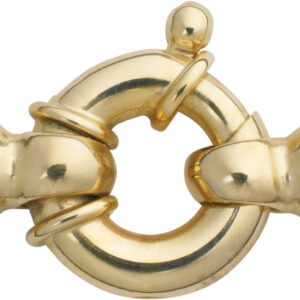Federring Gold 585/-Gg Ø 13,00mm mit drei Bund und runden Kreuz-Endkappen