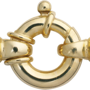 Federring Gold 585/-Gg Ø 15,00mm mit drei Bund und runden Kreuz-Endkappen