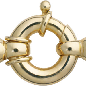 Federring Gold 750/-Gg Ø 18,00mm mit drei Bund und runden Kreuz-Endkappen