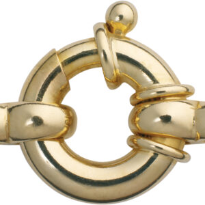 Federring Gold 585/-Gg Ø 15,00mm mit drei Bund und zwei Rollos