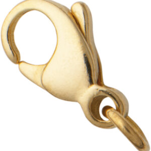 Karabiner gewölbt Gold 585/-Gg 9,00mm gegossen mit Bindering Ø 3,00mm