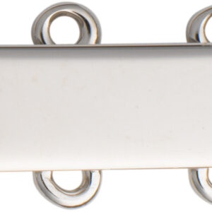 Schmuckschließe 3-reihig Gold 585/-Wg, rechteckig, L 18,0 x B 3,7 mm