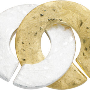 Ringschließe einreihig Silber 925/- bicolor poliert/mattiert, rund Ø 17,00mm