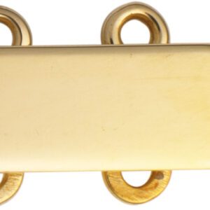 Schmuckschließe 2-reihig Gold 585/-Gg, rechteckig, L 11,00 x B 4,50mm