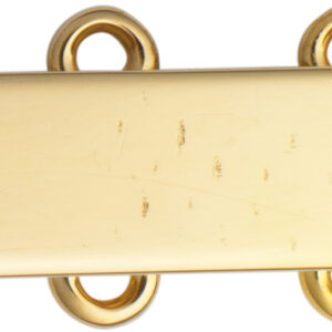 Schmuckschließe 3-reihig Silber 925/- gelb, rechteckig, L 18,0 x B 3,7 mm