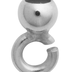 Kapsel Silber 925/- Außen Ø 3,00mm mit großer Öse, offen