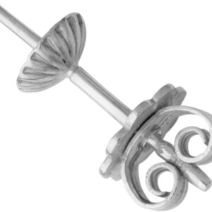 Ohrstecker mit Perlschale Ø  4,00mm Ohrmutter mit Platte Gold 750/-Wg
