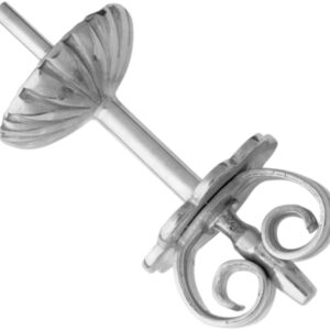 Ohrstecker mit Perlschale Ø  5,00mm Ohrmutter mit Platte Gold 750/-Wg