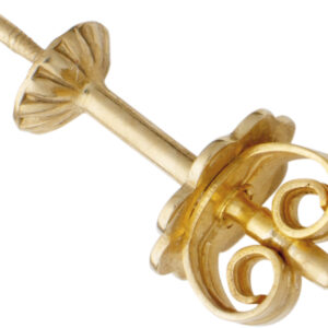 Ohrstecker mit Perlschale Ø  3,00mm Ohrmutter mit Platte Gold 585/-Gg