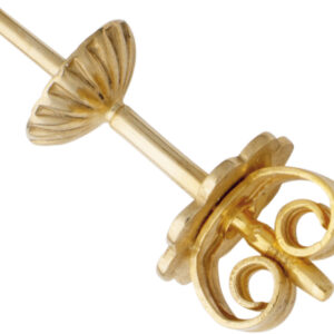 Ohrstecker mit Perlschale Ø  4,00mm Ohrmutter mit Platte Gold 750/-Gg