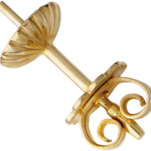Ohrstecker mit Perlschale Ø  5,00mm Ohrmutter mit Platte Gold 585/-Gg