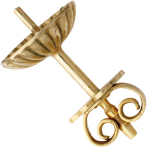Ohrstecker mit Perlschale Ø  6,00mm Ohrmutter mit Platte Gold 333/-Gg