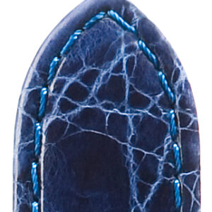 Lederband Krokodil genäht 18mm mittelblau