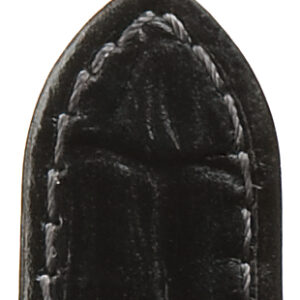 Lederband Gobi 12mm schwarz mit Wildkrokodilprägung