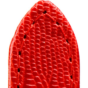 Lederband Topas 18mm rot mit Teju-Eidechsprägung, genäht