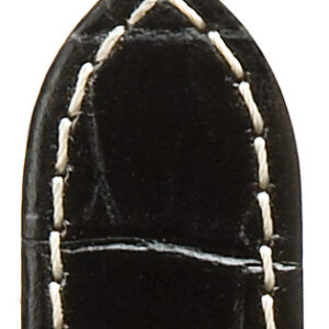 Lederband Bali KN 12mm schwarz mit eleganter Louisianaprägung und Kontrastnaht