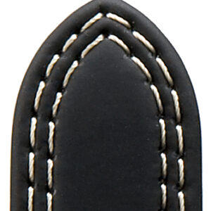 Lederband Colorado 22mm schwarz mit beiger Naht mit Doppelnaht