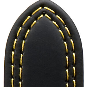 Lederband Colorado 20mm schwarz mit gelber Naht mit Doppelnaht