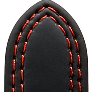 Lederband Colorado 18mm schwarz mit roter Naht mit Doppelnaht