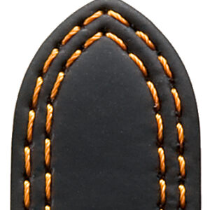 Lederband Colorado 22mm schwarz mit orangener Naht mit Doppelnaht