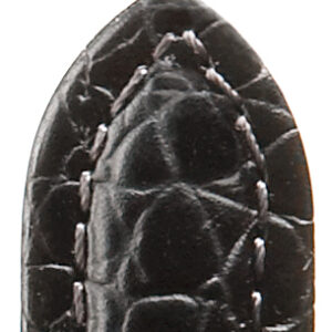 Lederband Luxor Waterproof 18mm schwarz mit Krokoprägung, genäht