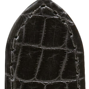 Lederband Stirling 18mm schwarz mit echter Alligatorflanke abgefüttert, genäht