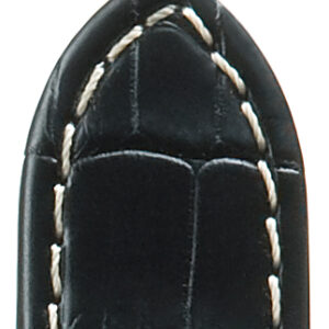 Lederband Alligator KN 22mm schwarz Kontrastnaht beige