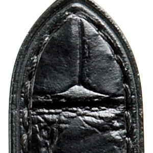 Lederband Caracas 12mm schwarz in flacher Alligatoroptik