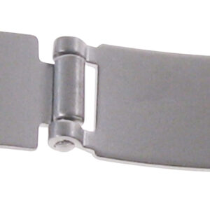 Faltschließe Edelstahl 16mm Stahl satiniert mit Drücker und Sicherheitsbügel