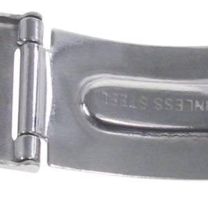 Faltschließe Edelstahl 14mm, Ansatz 8mm Stahl mattiert mit 2 Drückern