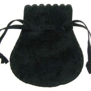 Zugbeutel aus Velour-Wildleder-Imitat schwarz.