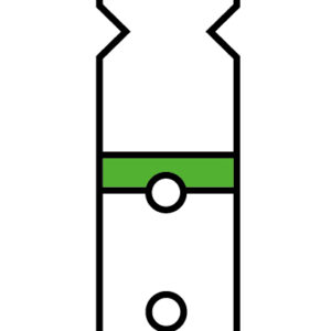 Ringetiketten Karton T-Form lang 54 x 18 mm weiß/grün