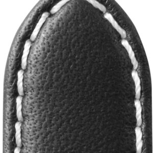 Lederband Denver 18mm schwarz mit weißer Naht