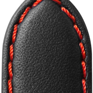 Lederband Denver 18mm schwarz mit roter Naht