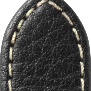 Lederband Ralley Waterproof 18mm schwarz mit weißer Naht Loch-Design