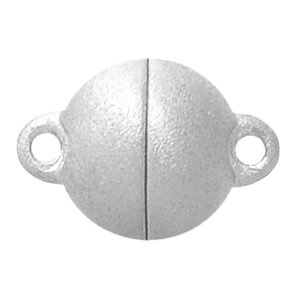 Magnetschließe Langer Kugel 585/weiß matt Ø 12,0 mm