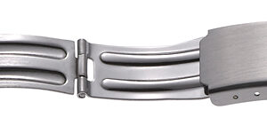 Faltschließe Edelstahl 18mm, Ansatz 10mm Stahl mattiert