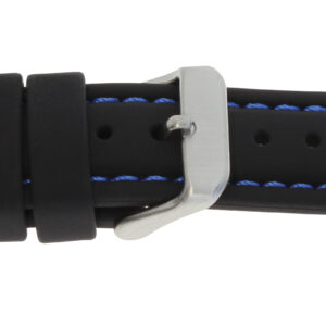 Silikonband 20mm schwarz mit dunkelblauer Naht