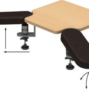 Tischplatte mit 3-D-Armauflagen