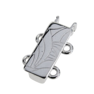 Schmuckschließe 2-reihig Silber 925/-, rechteckig, L 11,00 x B 4,50mm