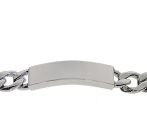Id-Armband Figaro, Edelstahl, poliert, 12mm breit, Länge 23cm